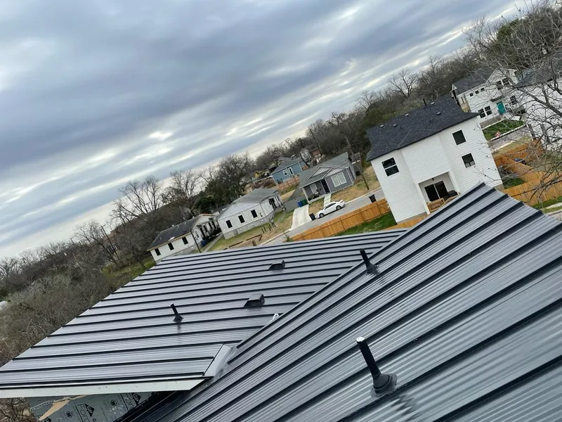 Standing seam metal roof panels with vents for Skylight Repair in San Martin
